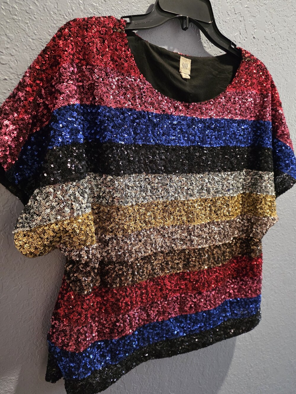 GAP Candy Multi Stripe Sequin Kimono Top S/M EUC